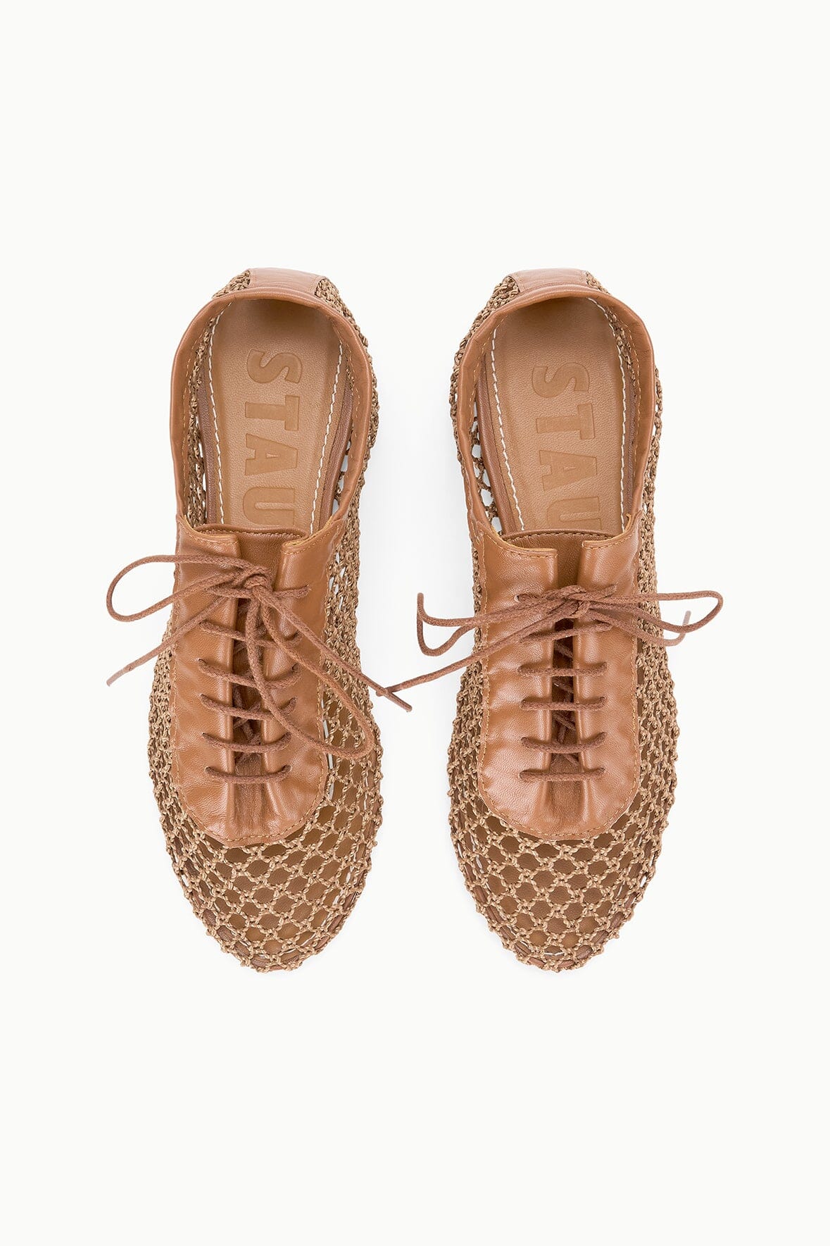 STAUD | Kit Lace Up Flat Tan
