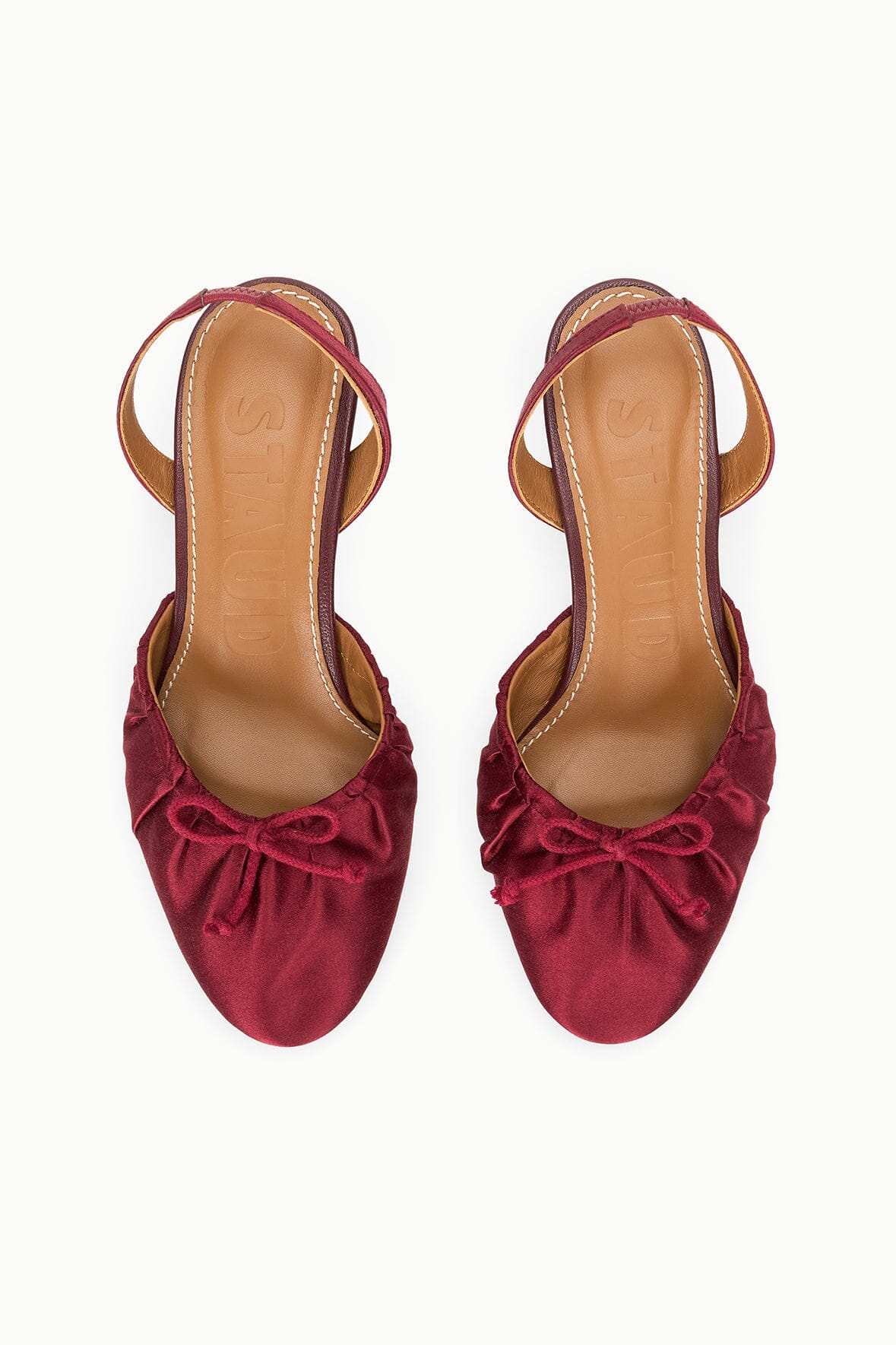 STAUD | Alba Ballet Slingback Oxblood