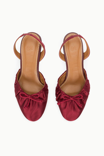 STAUD | Alba Ballet Slingback Oxblood