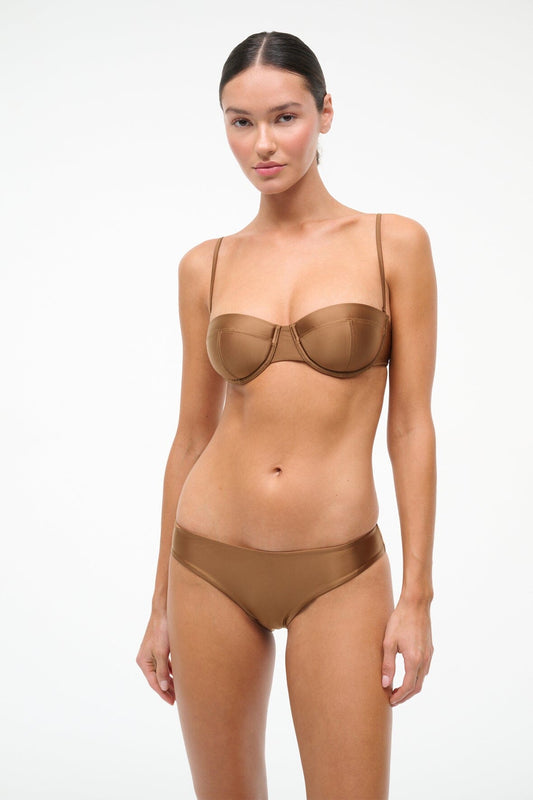 STAUD | Jo Balconette Bikini Top Bronze