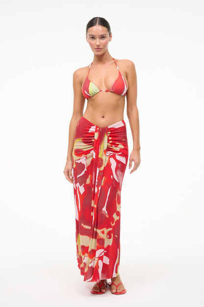 STAUD | Soraya Mesh Skirt Red Zone