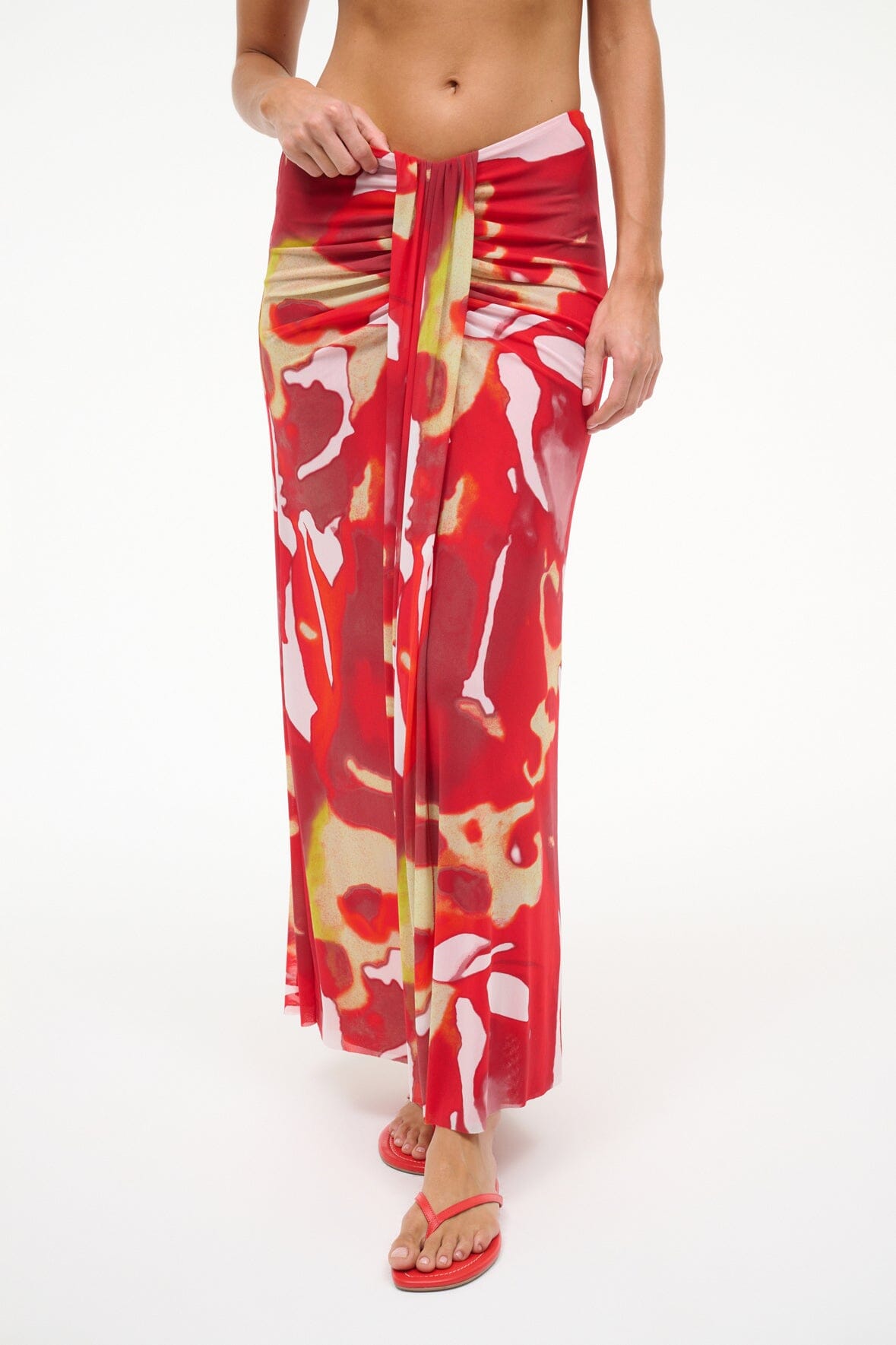 STAUD | Soraya Mesh Skirt Red Zone