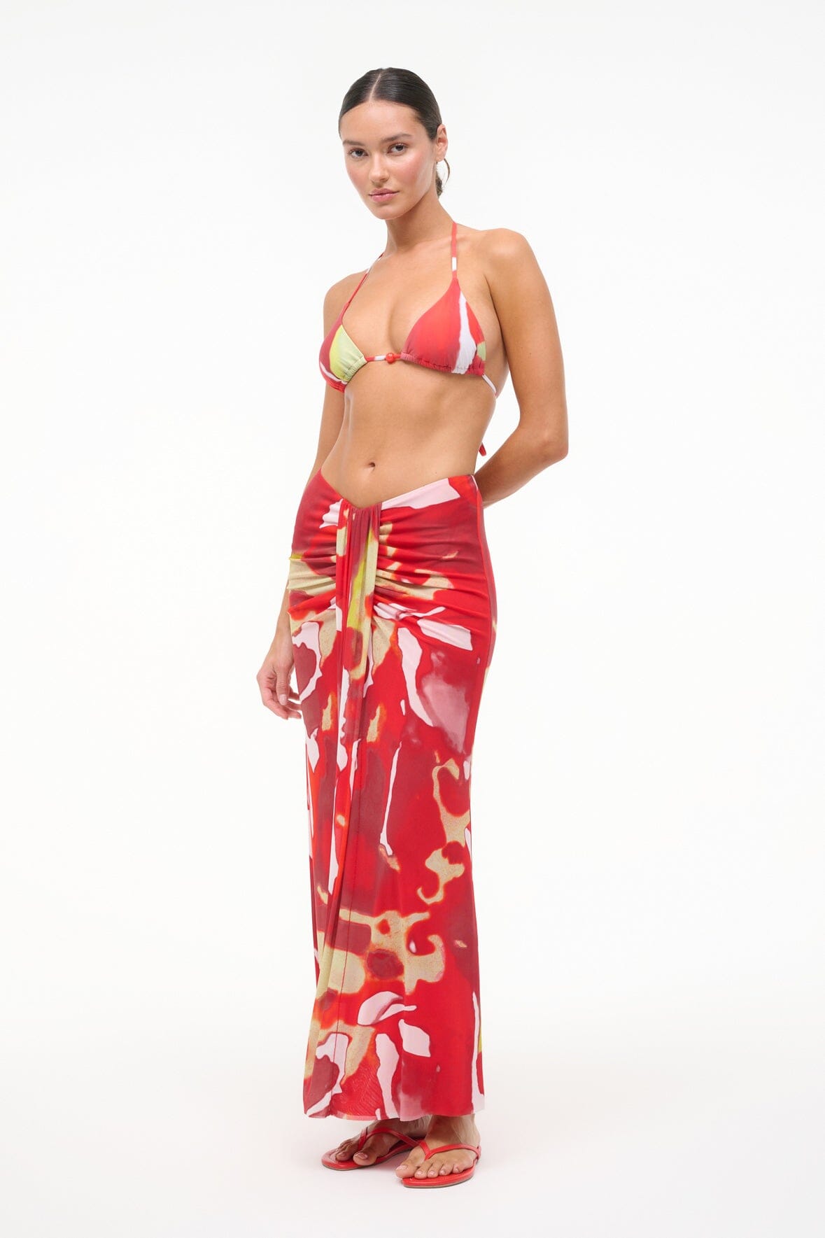 STAUD | Soraya Mesh Skirt Red Zone
