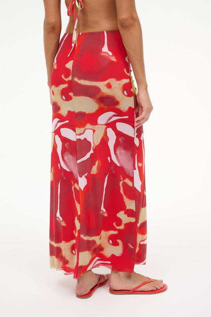 STAUD | Soraya Mesh Skirt Red Zone