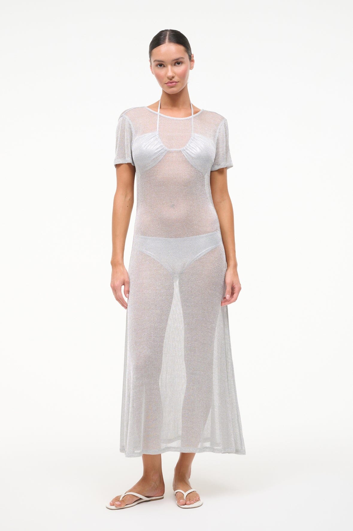 STAUD | Zinc Dress Silver