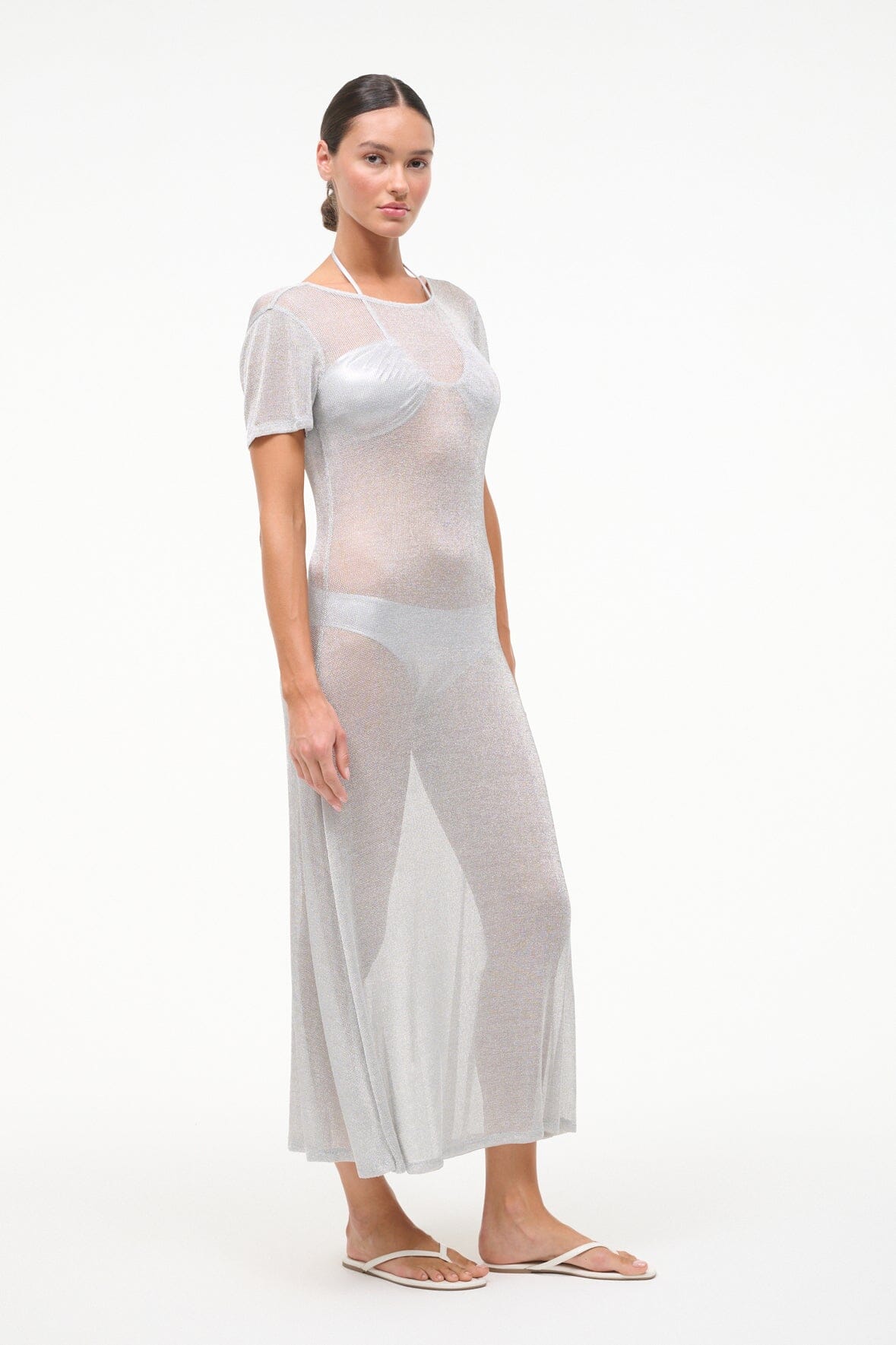 STAUD | Zinc Dress Silver