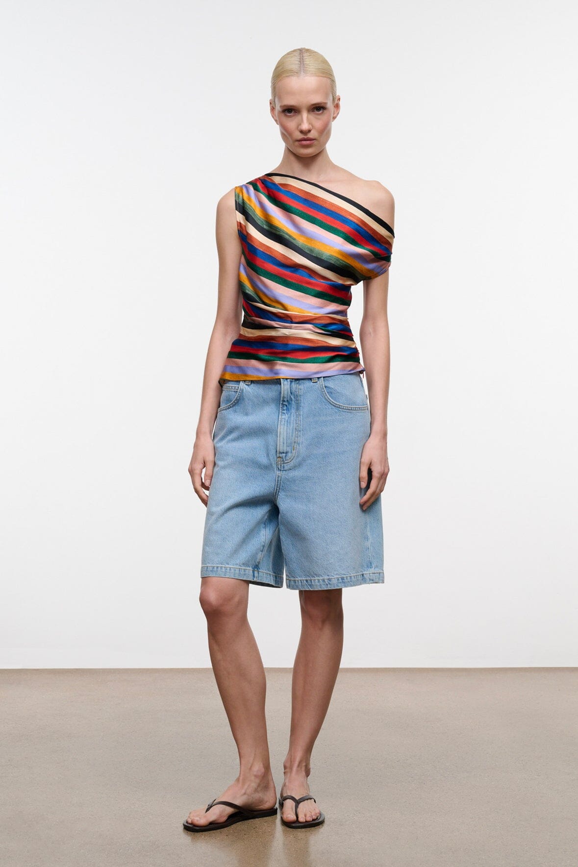 STAUD | Phare Silk Top Artist Stripe