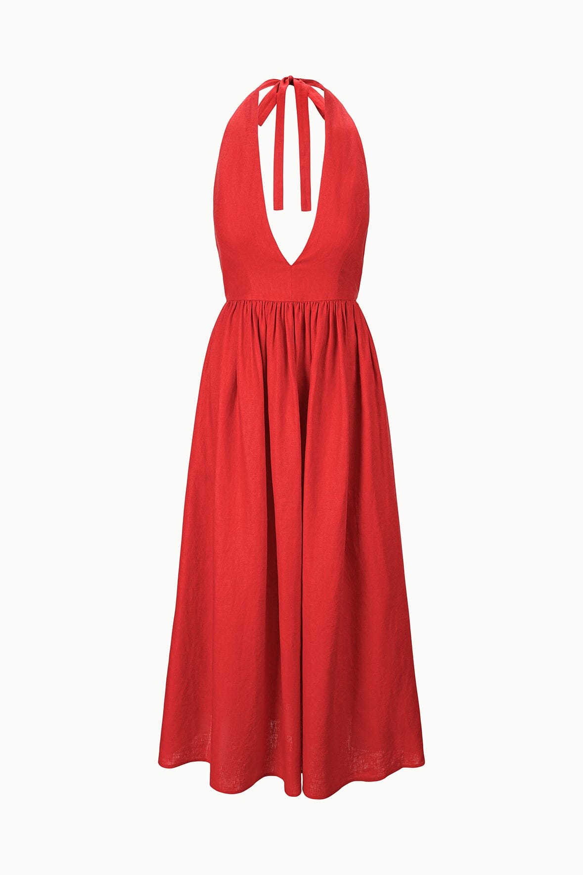 STAUD | Grazia Linen Dress Tomato