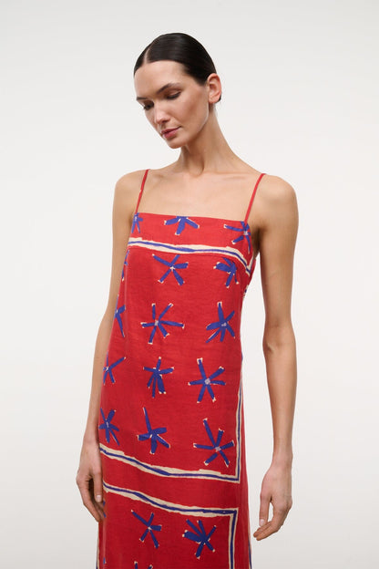 STAUD | Laura Linen Dress Painted Foulard