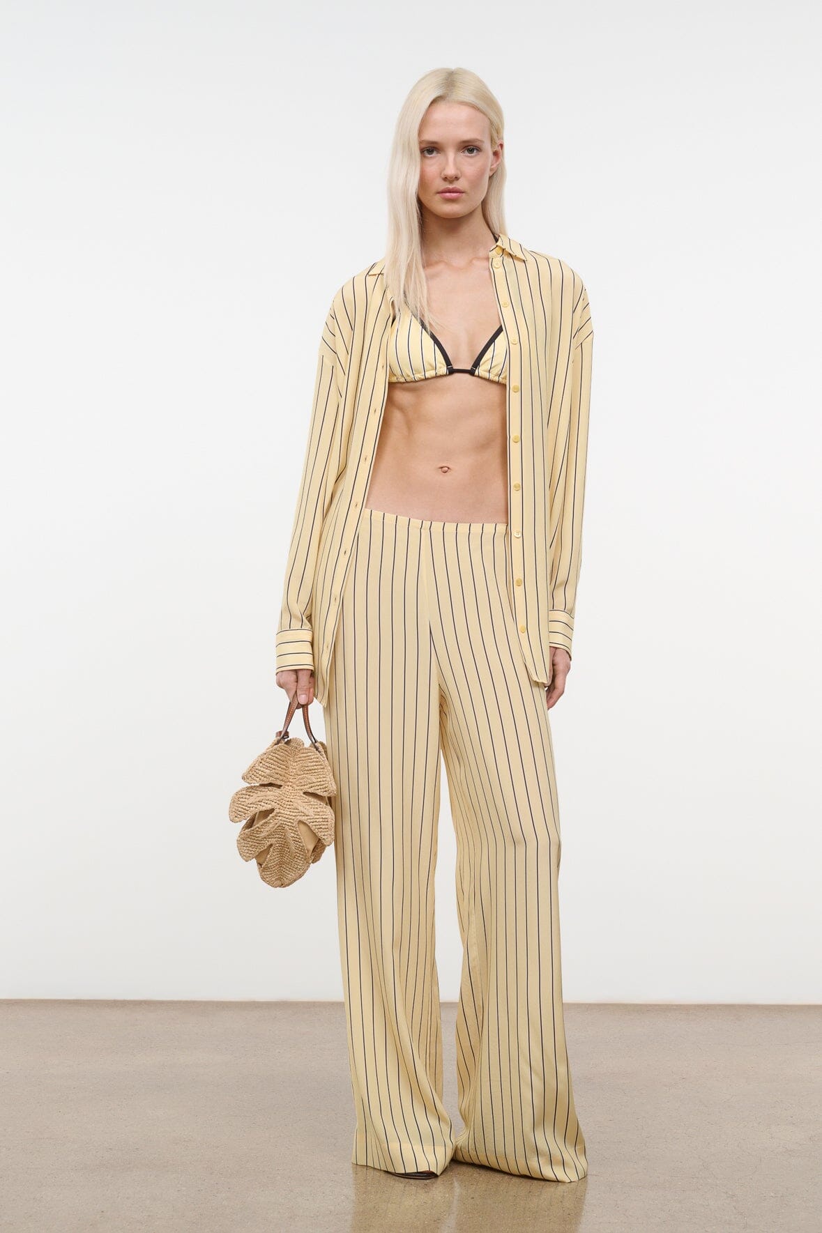 STAUD | Nolan Silk Shirt Monday Stripe