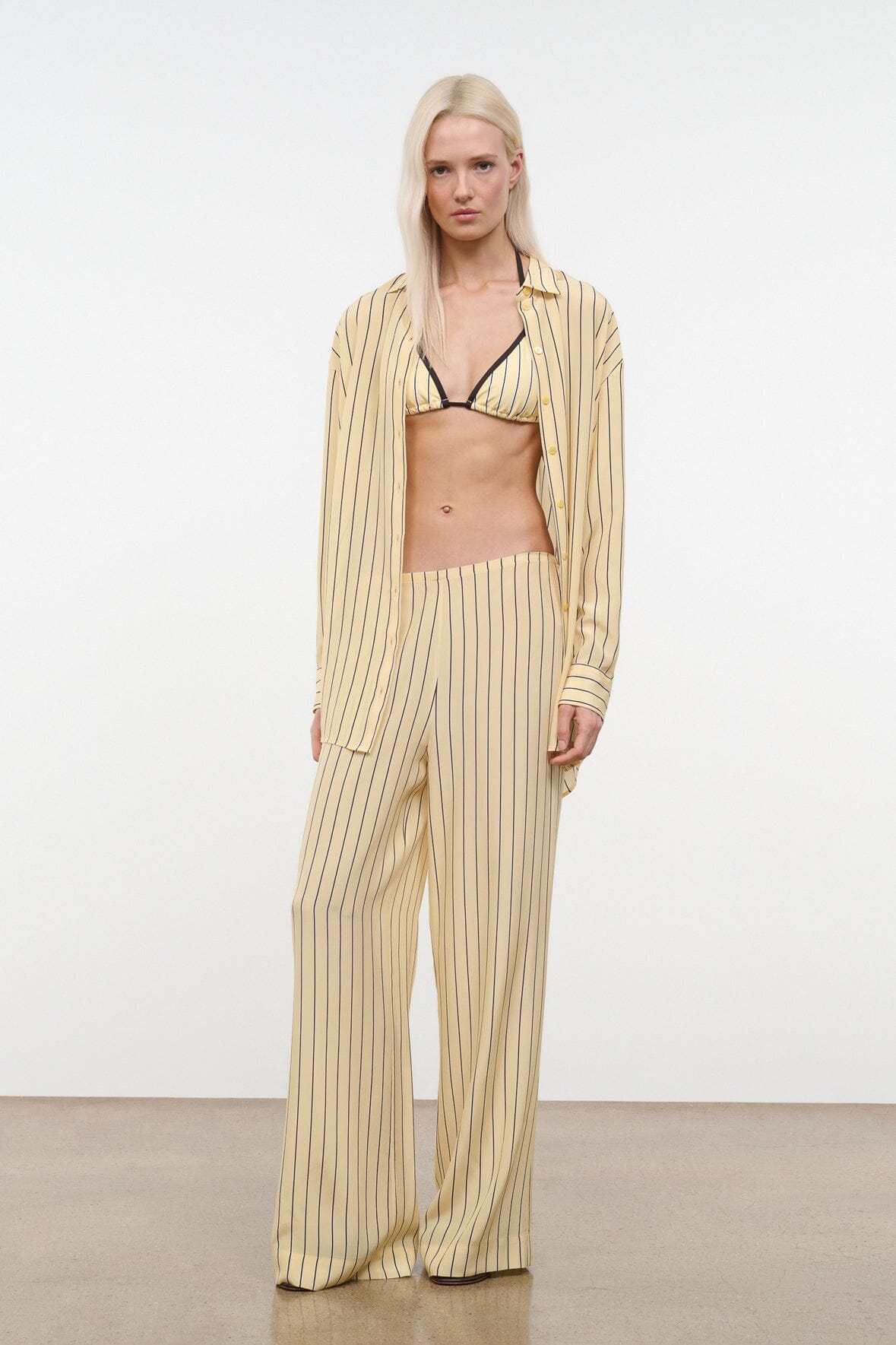 STAUD | Nolan Silk Shirt Monday Stripe