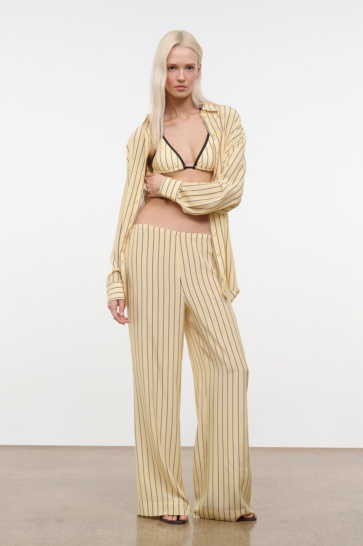 STAUD | Nolan Silk Shirt Monday Stripe