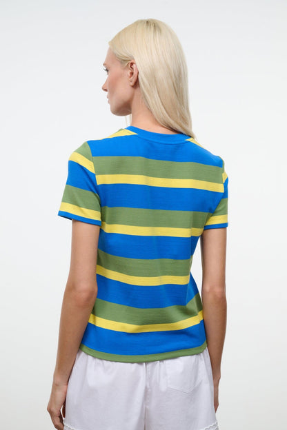STAUD | Weekend Crew Tee Costa Stripe