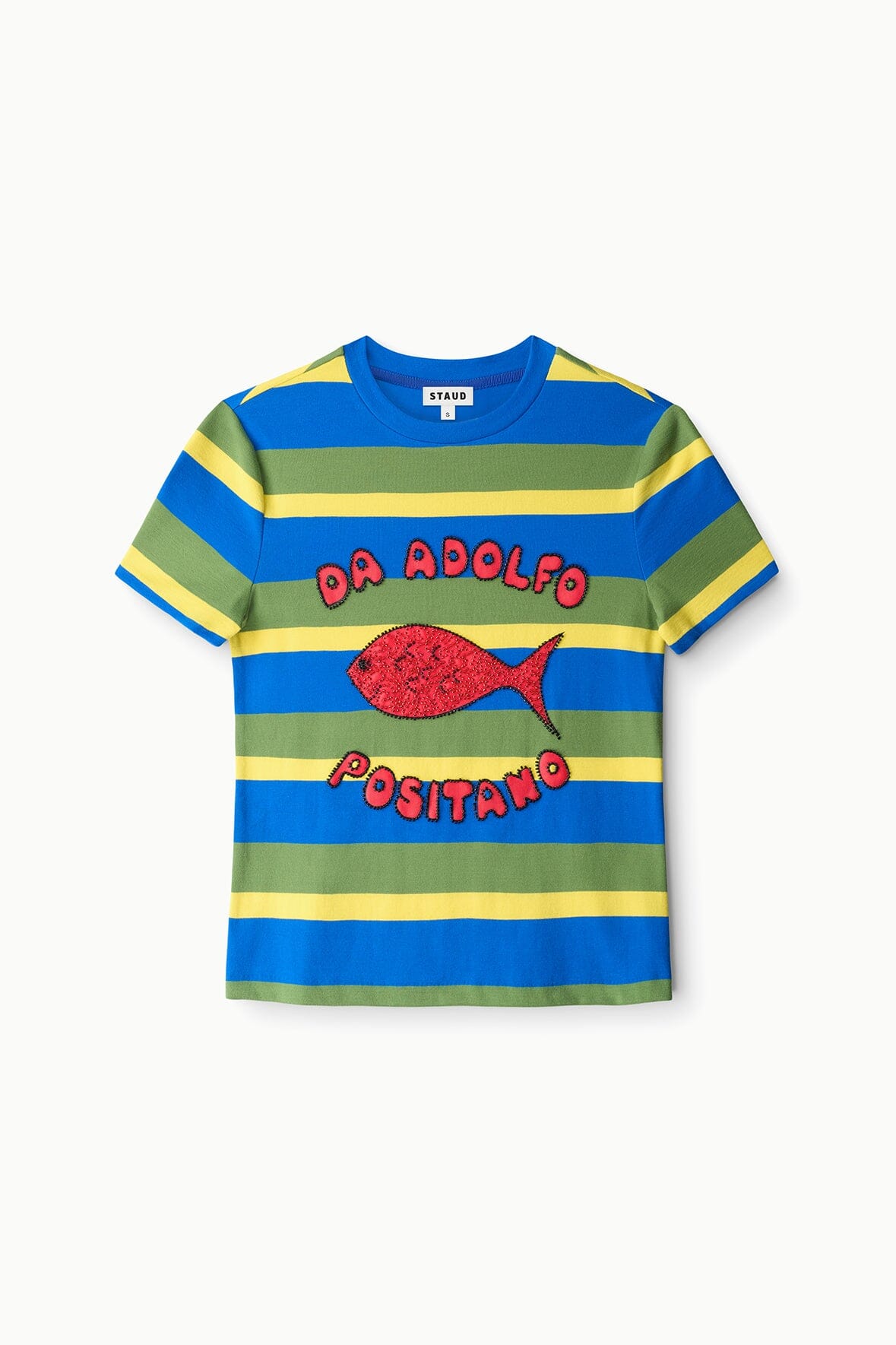 STAUD | Weekend Crew Tee Costa Stripe