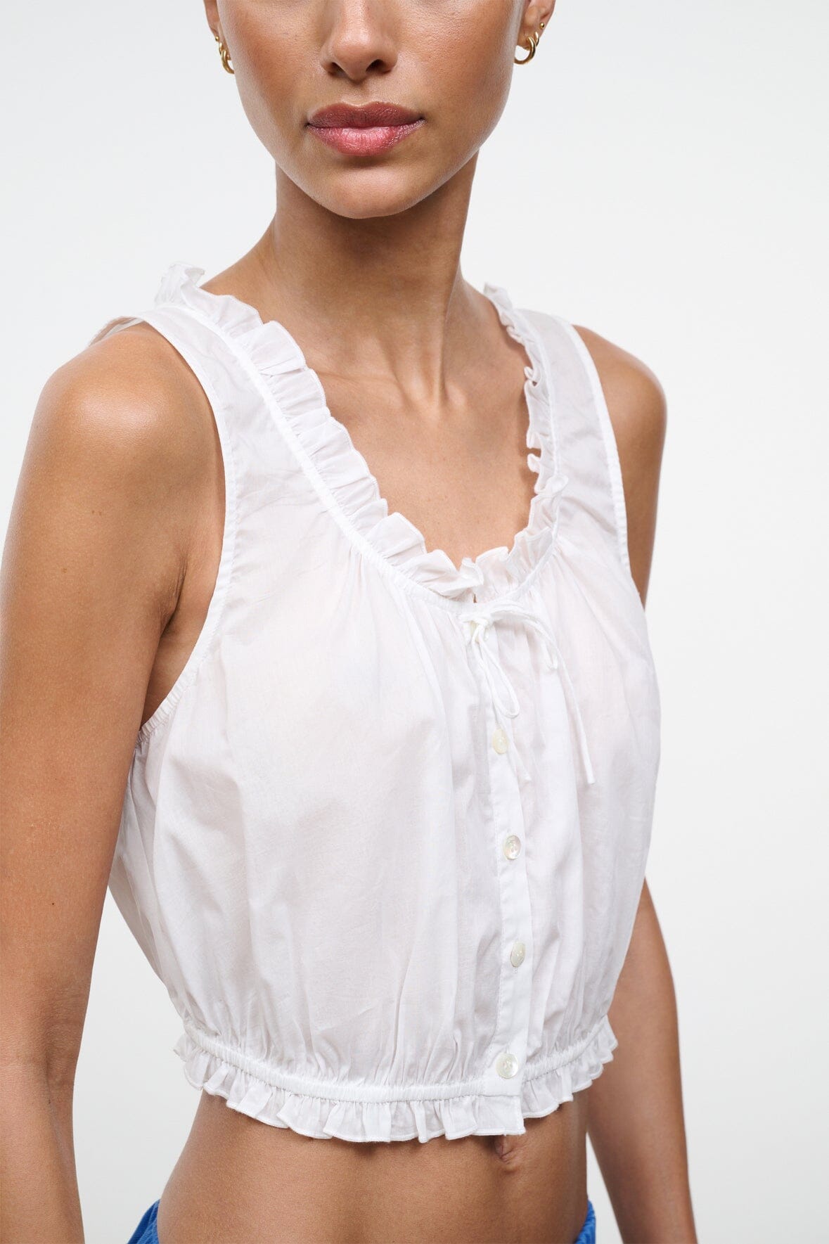 STAUD | Sicilia Top Ivory