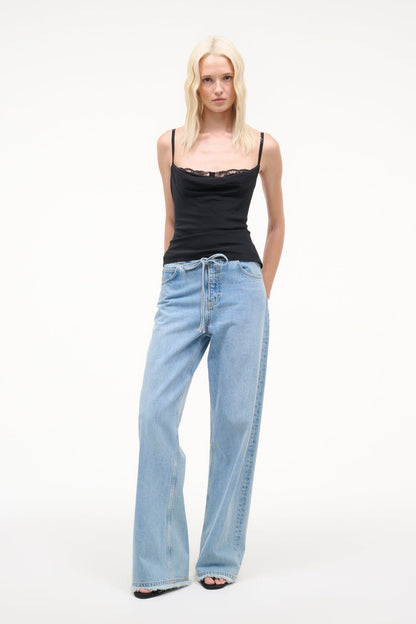 STAUD | Evangeline Silk Top Black