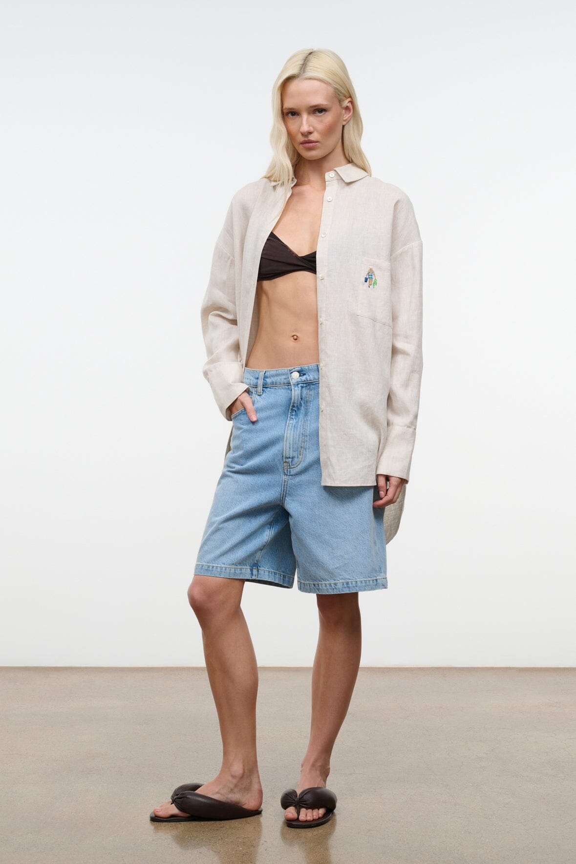 STAUD | Sandbar Linen Top Natural