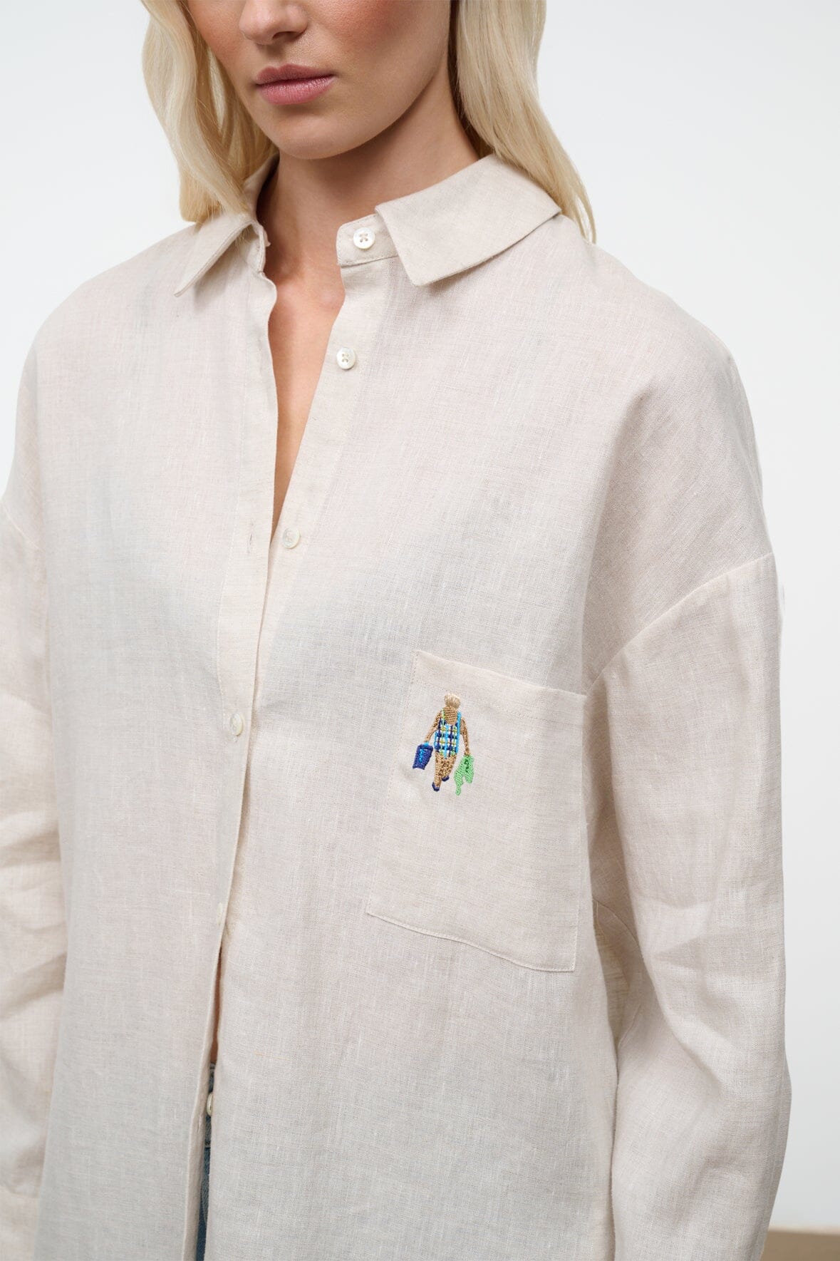 STAUD | Sandbar Linen Top Natural