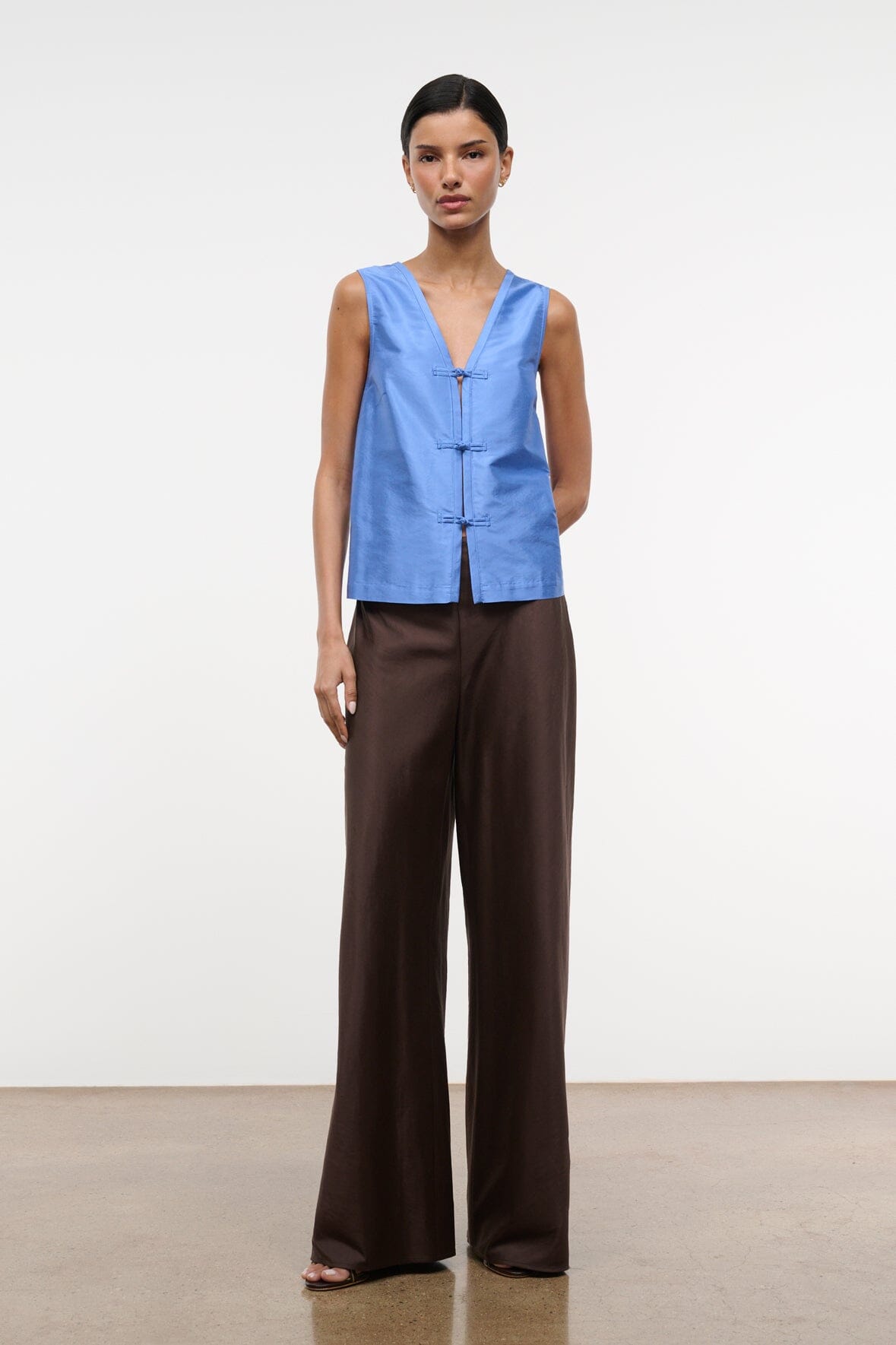STAUD | Sami Silk Top Coast