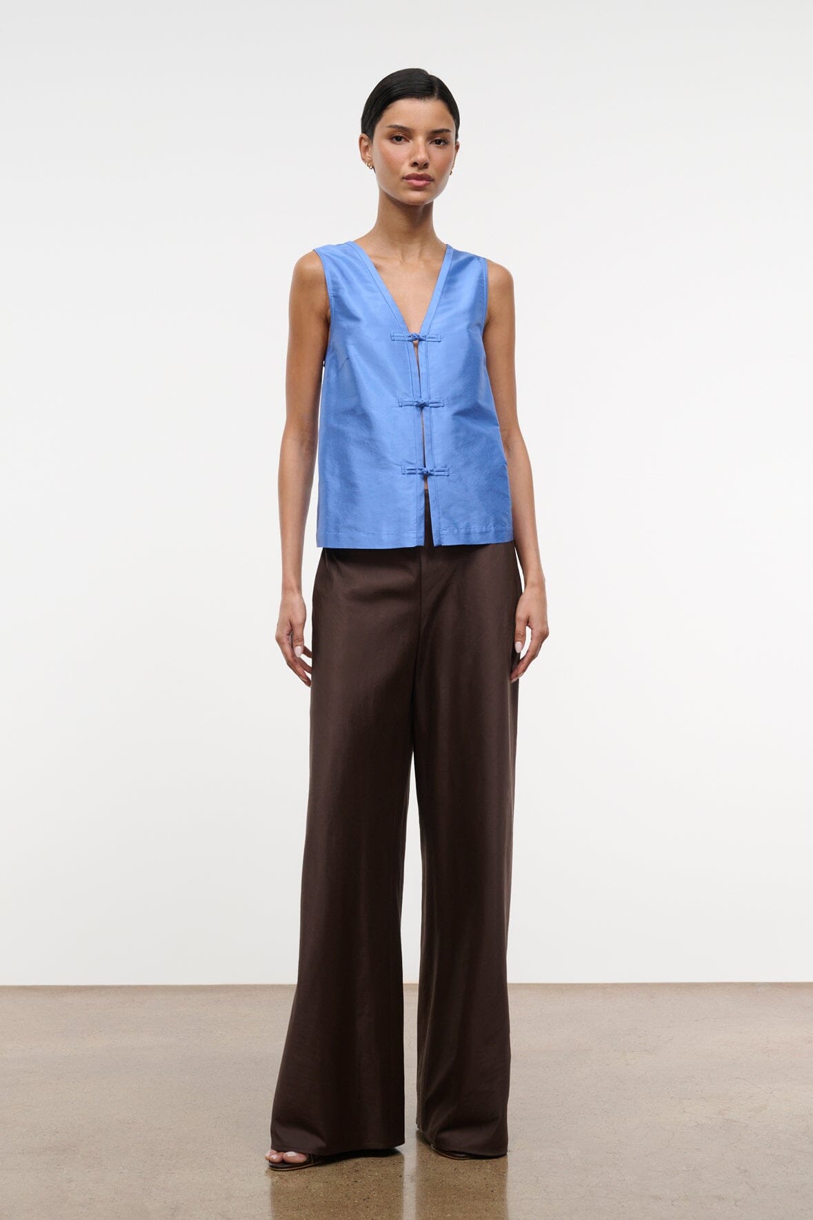 STAUD | Sami Silk Top Coast