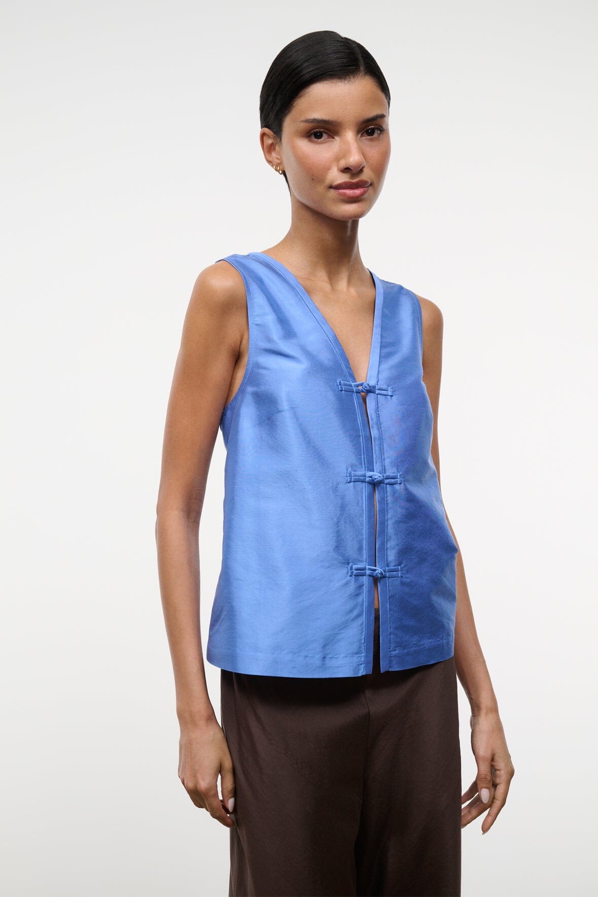 STAUD | Sami Silk Top Coast
