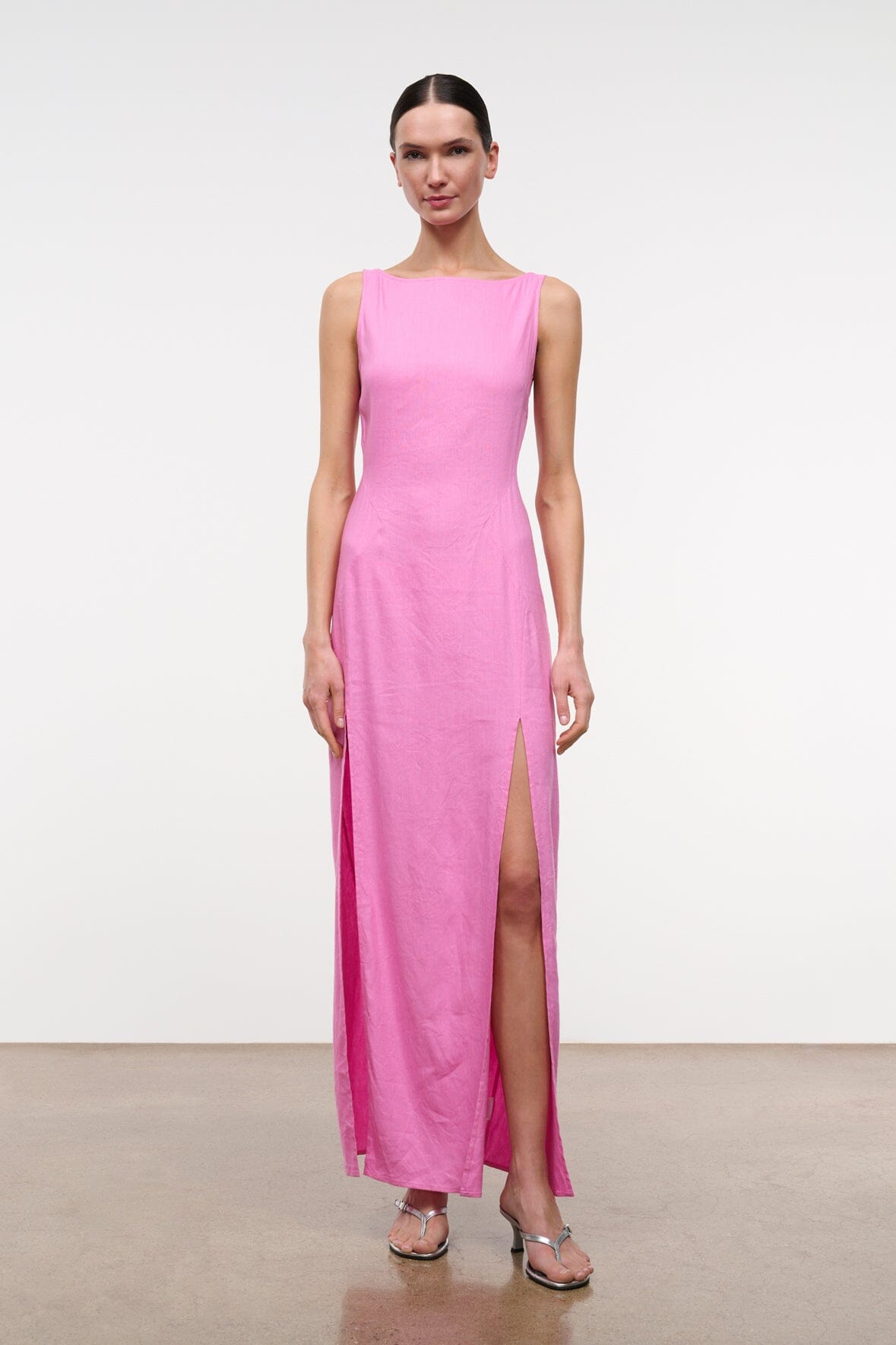 STAUD | Costa Linen Dress Orchid