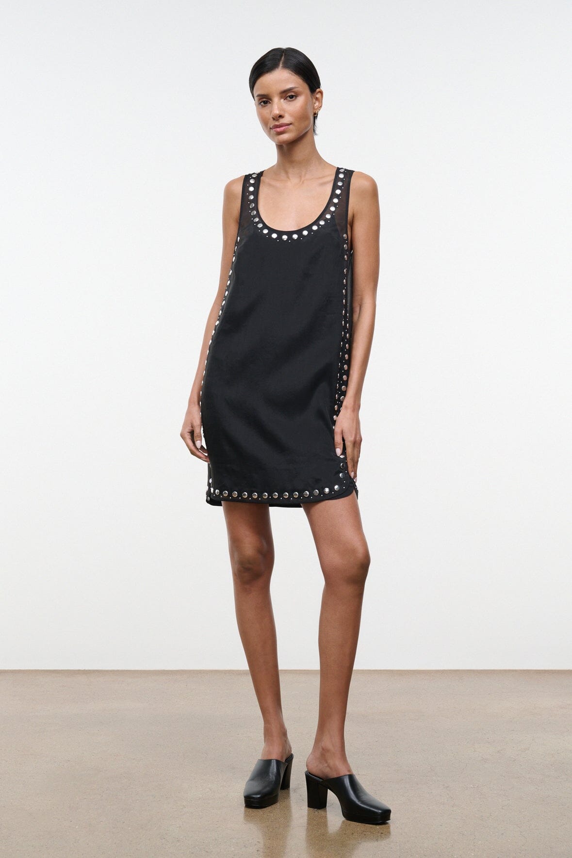 STAUD | Cara Dress Black Studs