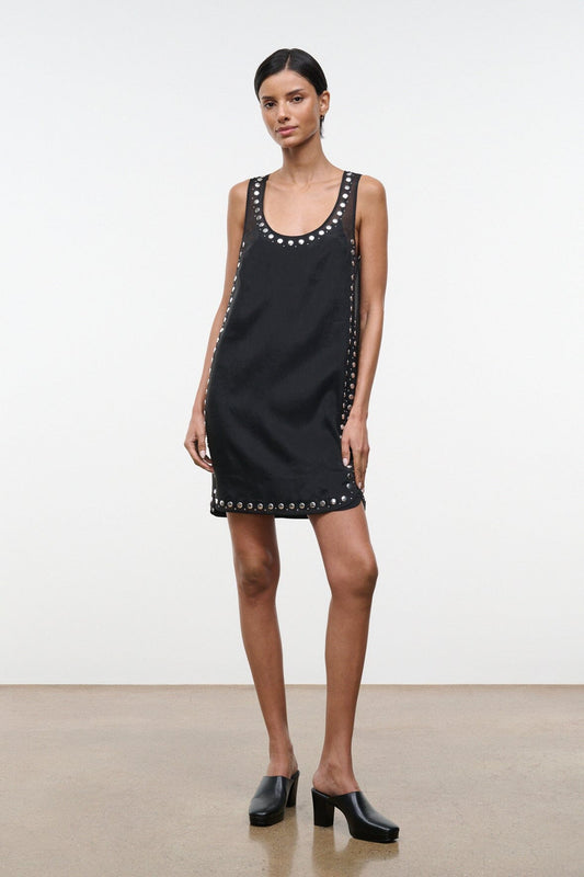 STAUD | Cara Dress Black Studs