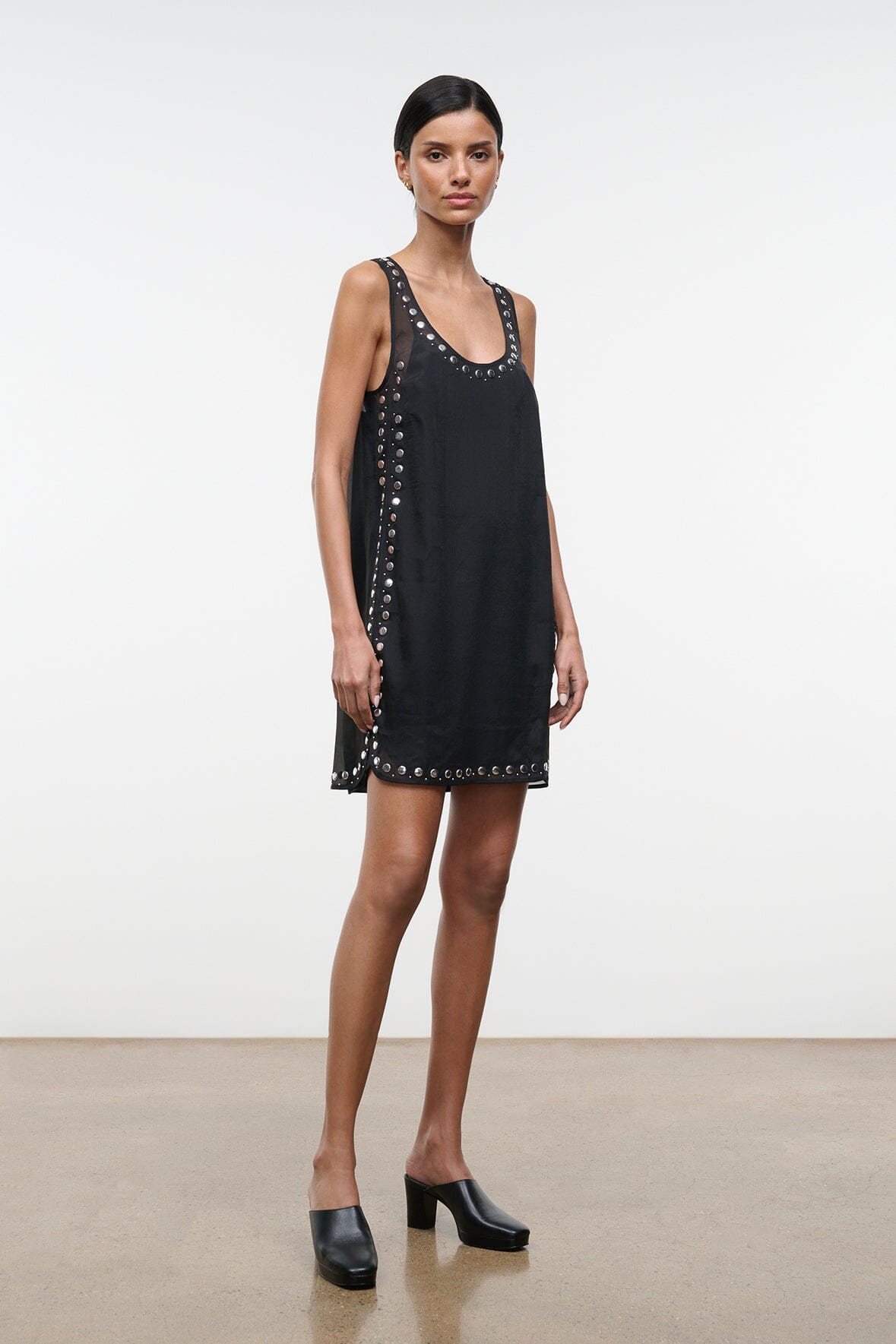 STAUD | Cara Dress Black Studs