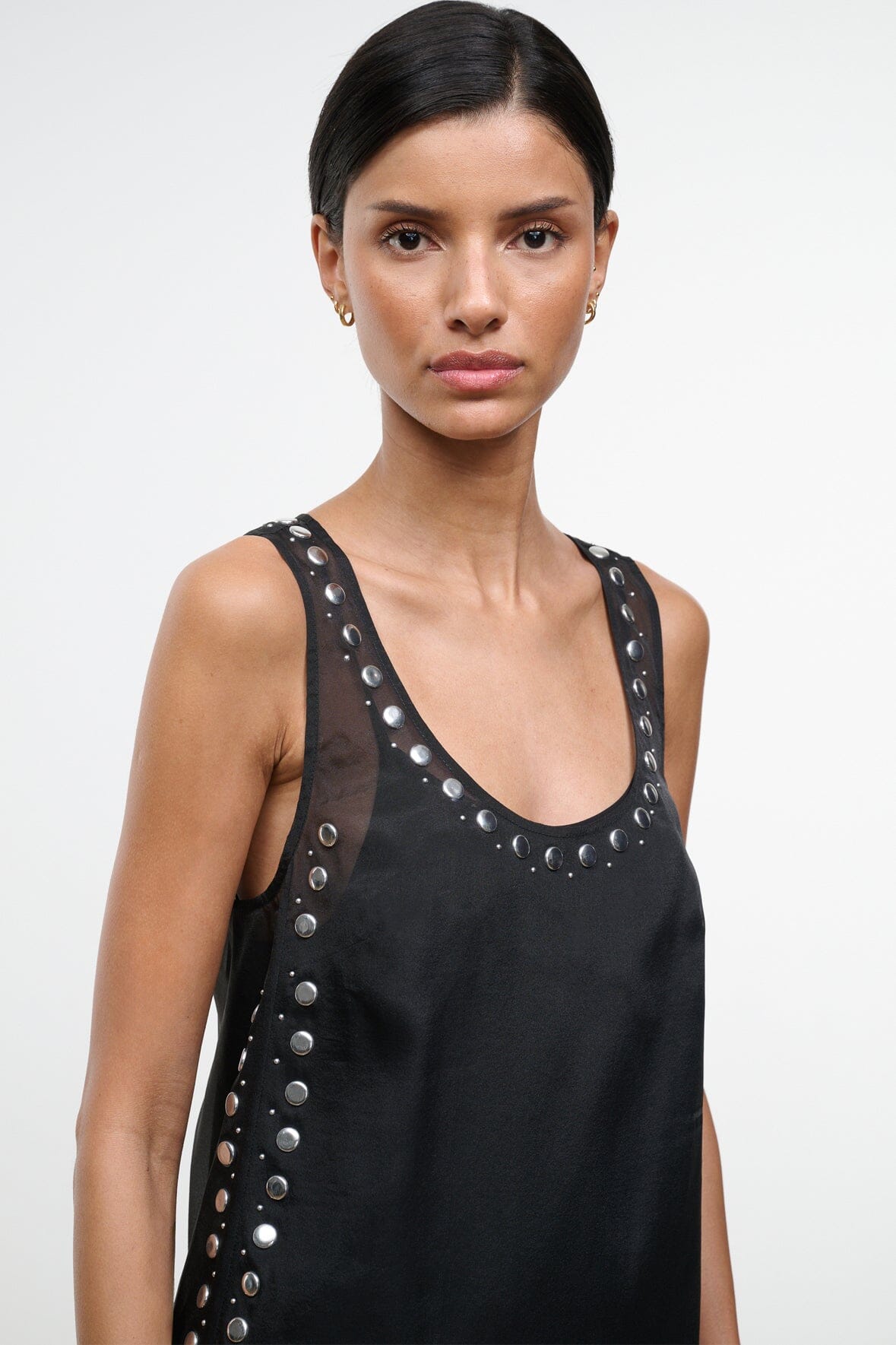 STAUD | Cara Dress Black Studs