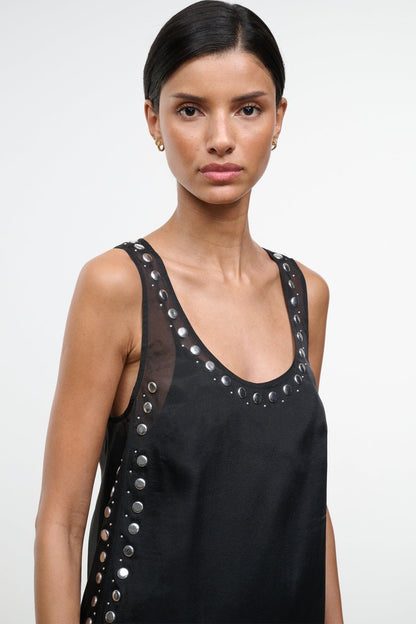 STAUD | Cara Dress Black Studs