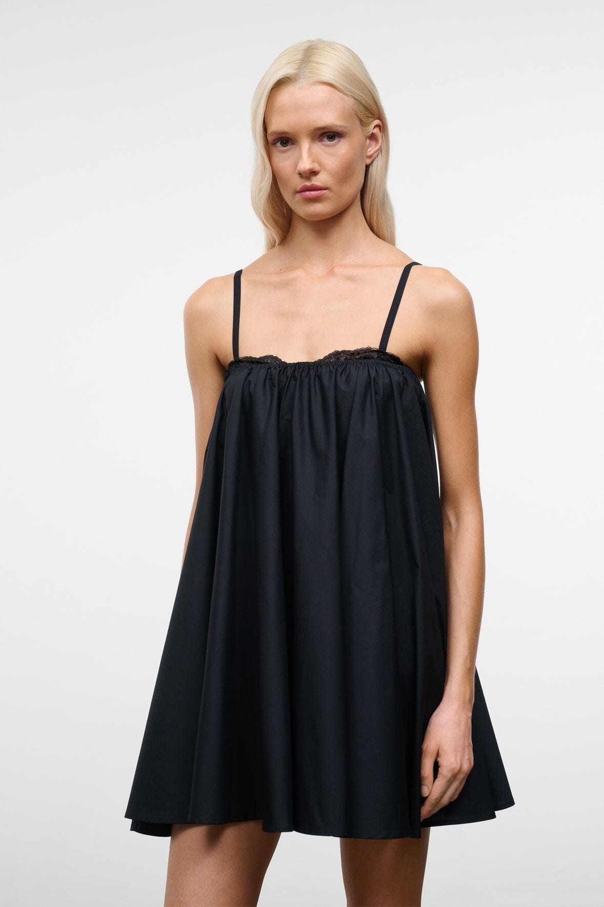 STAUD | Cecily Mini Dress Black Babydoll Dress