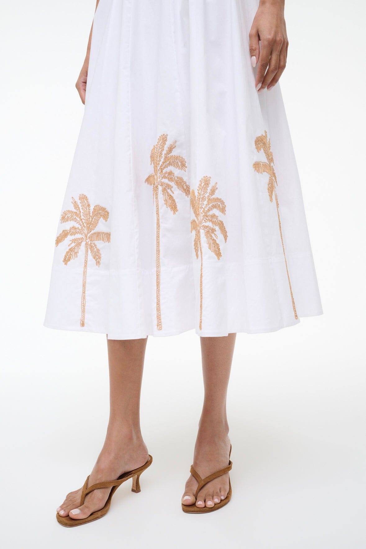 STAUD | Wells Dress White Embroidery 1
