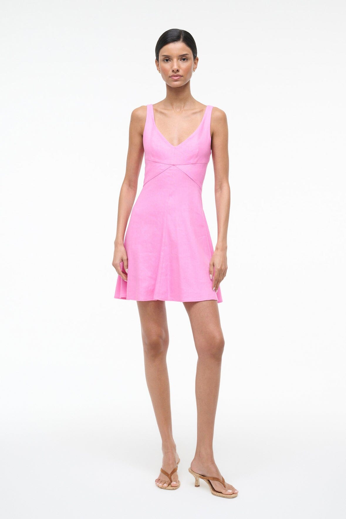 STAUD | Madison Linen Mini Dress Orchid