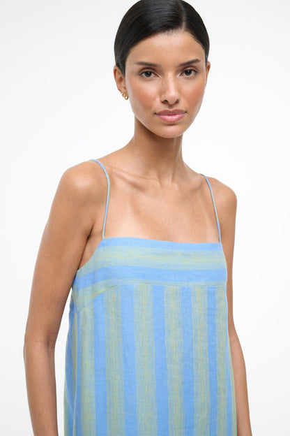 STAUD | Laura Linen Dress Seaport Stripe
