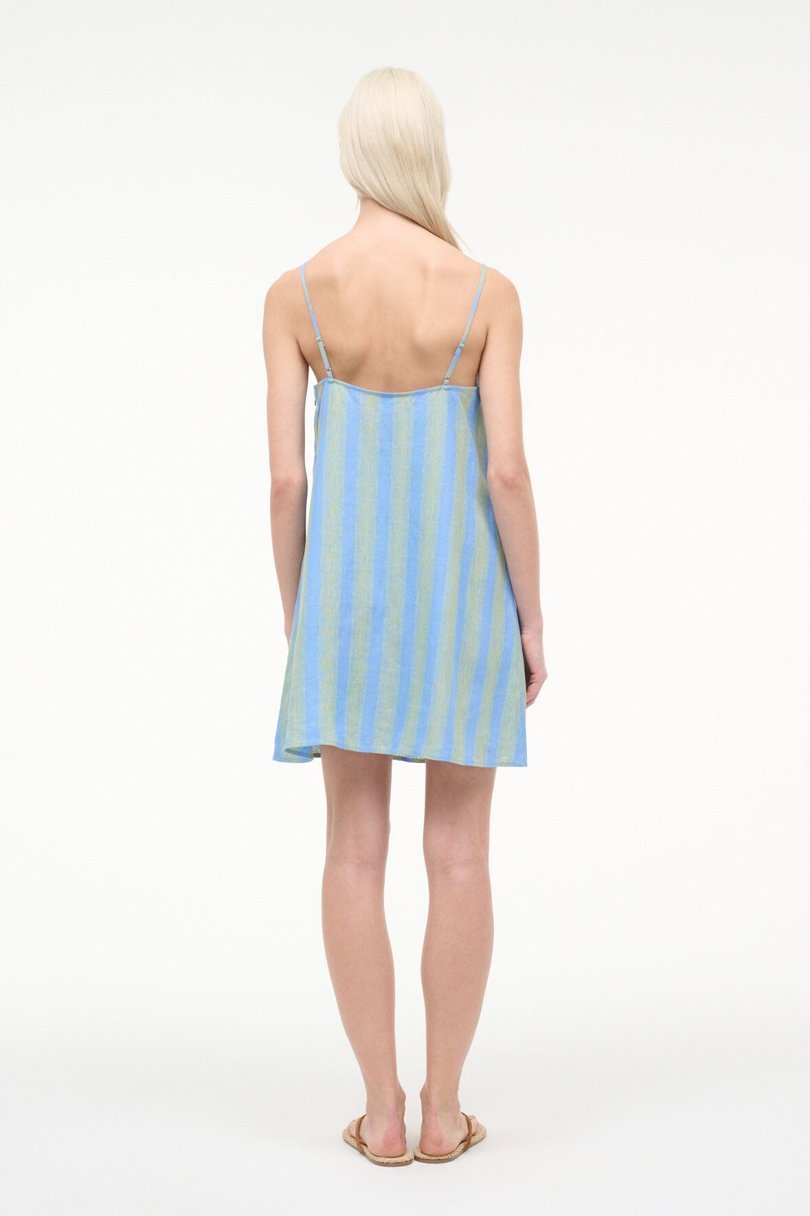 STAUD | Laura Linen Mini Dress Seaport Stripe