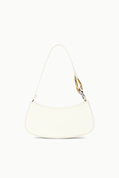 STAUD | Ollie Bag Paper White Leather Mini Shoulder Bag - Staud