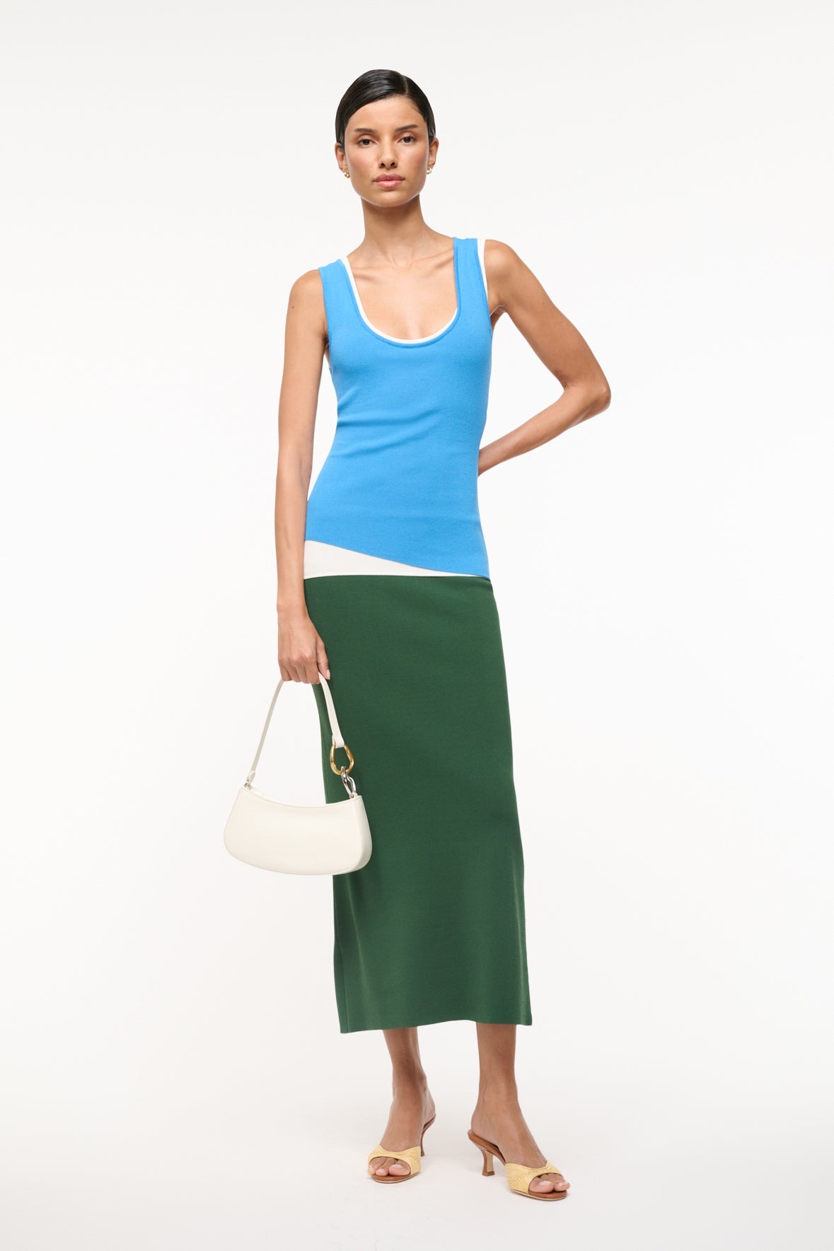 STAUD | Ollie Bag Paper White Leather Mini Shoulder Bag - Staud