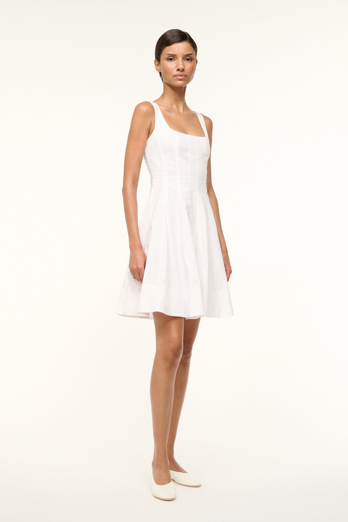 STAUD | Mini Wells Dress White