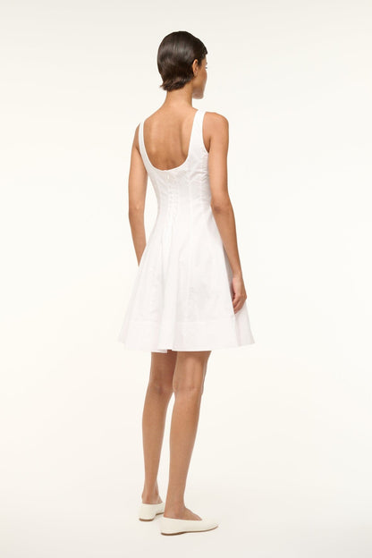 STAUD | Mini Wells Dress White