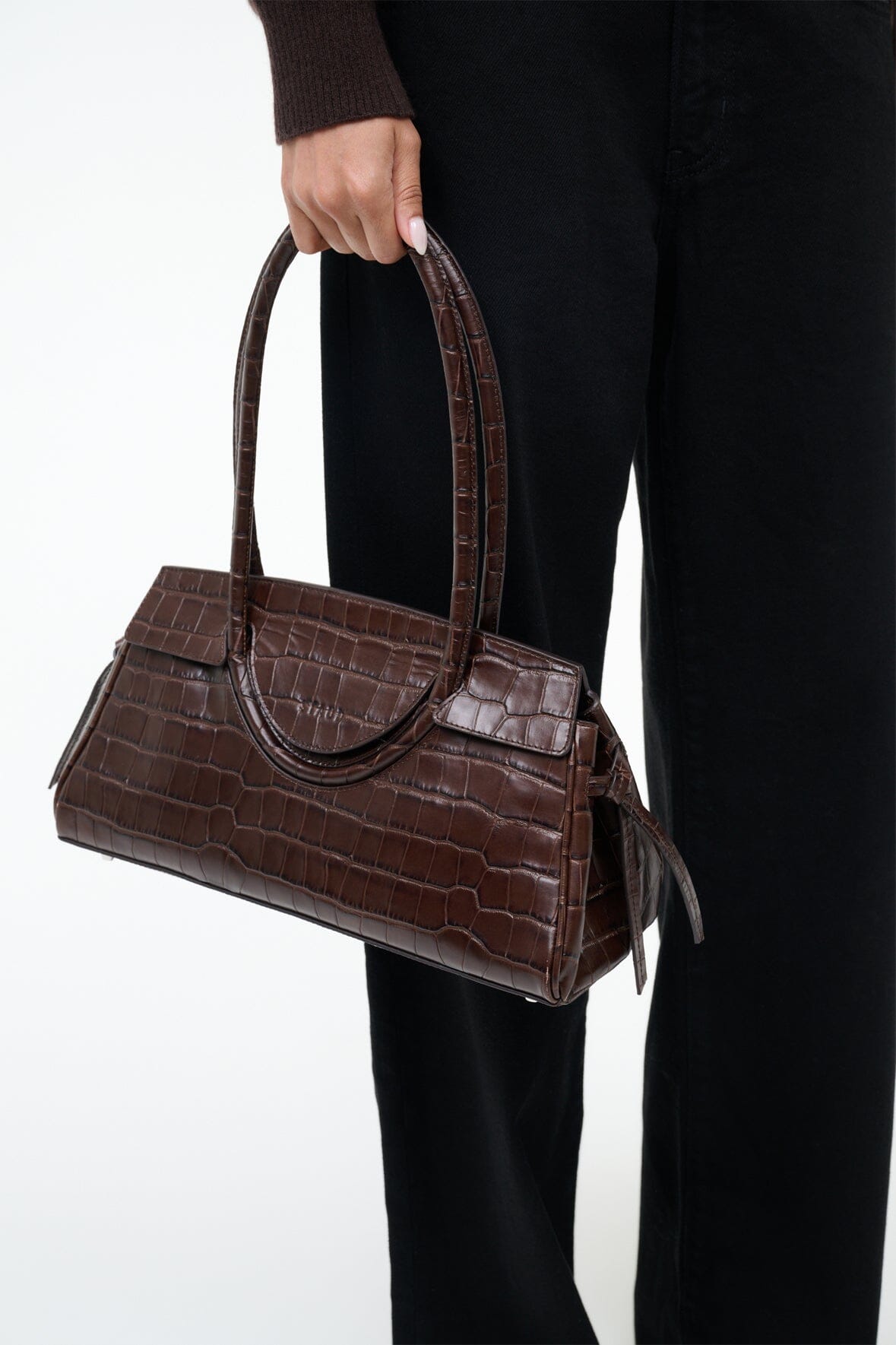 STAUD | Maude Shoulder Bag Espresso Croco