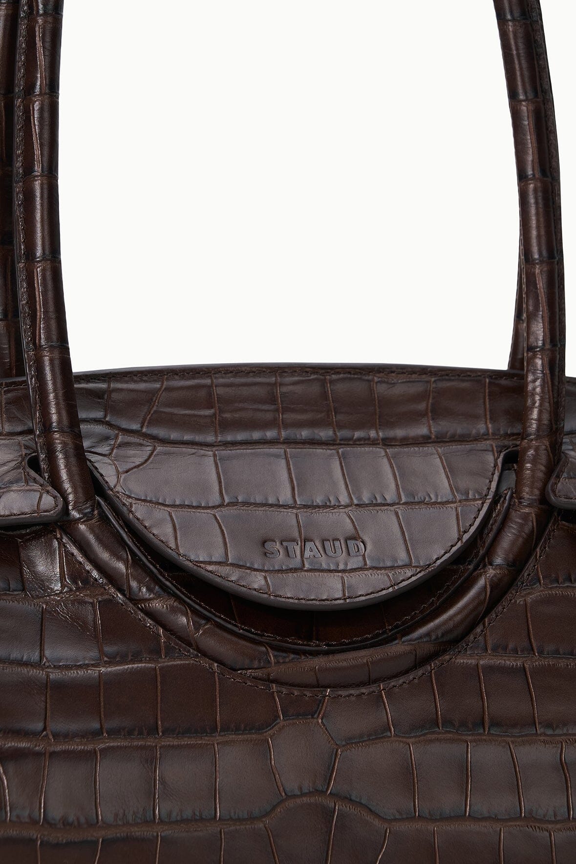 STAUD | Maude Shoulder Bag Espresso Croco