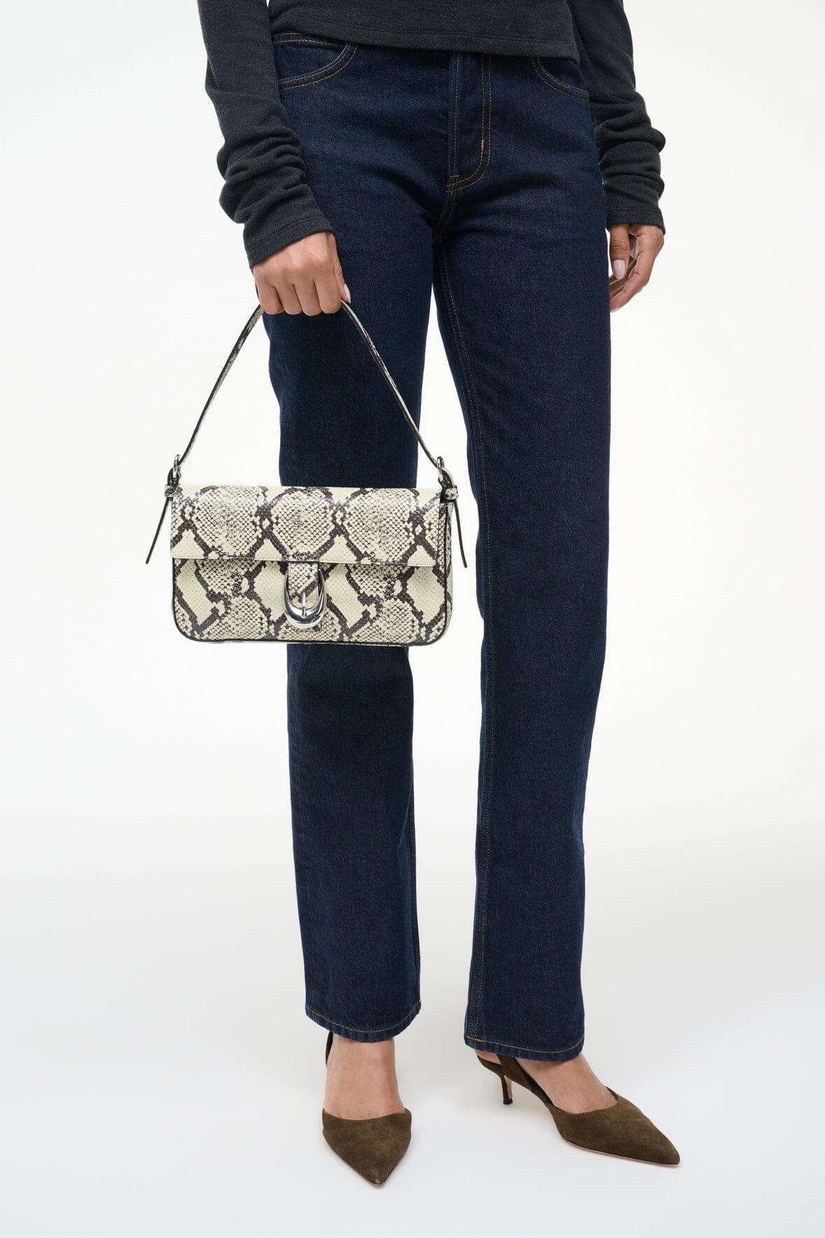 STAUD | Harlow Bag White Snake