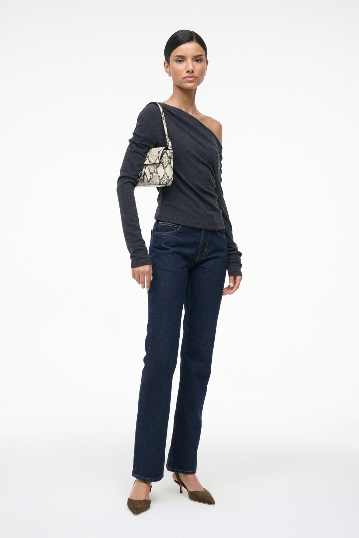 STAUD | Harlow Bag White Snake