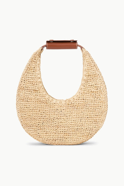 STAUD | Moon Raffia Bag Natural Tan