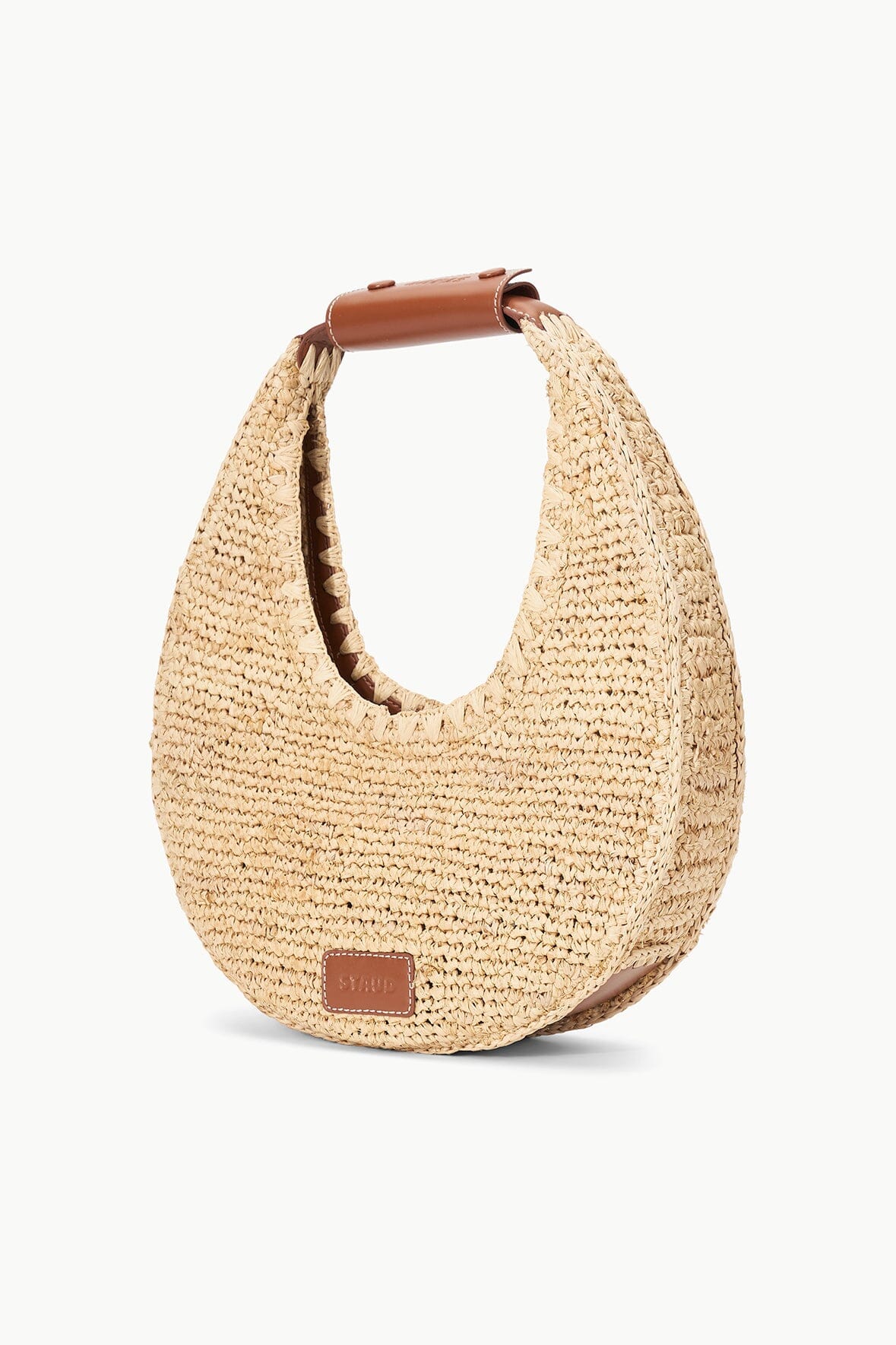 STAUD | Moon Raffia Bag Natural Tan