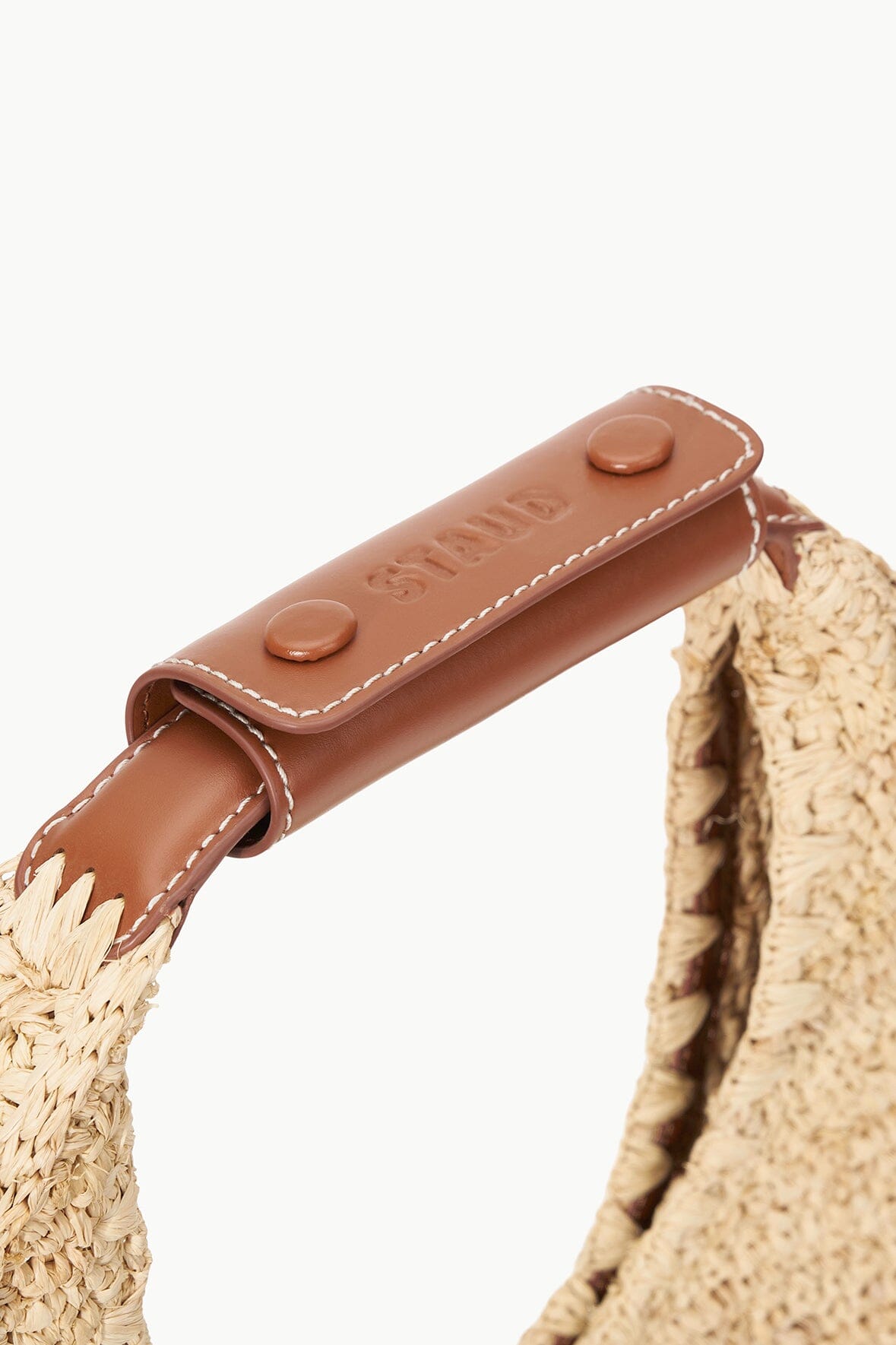 STAUD | Moon Raffia Bag Natural Tan