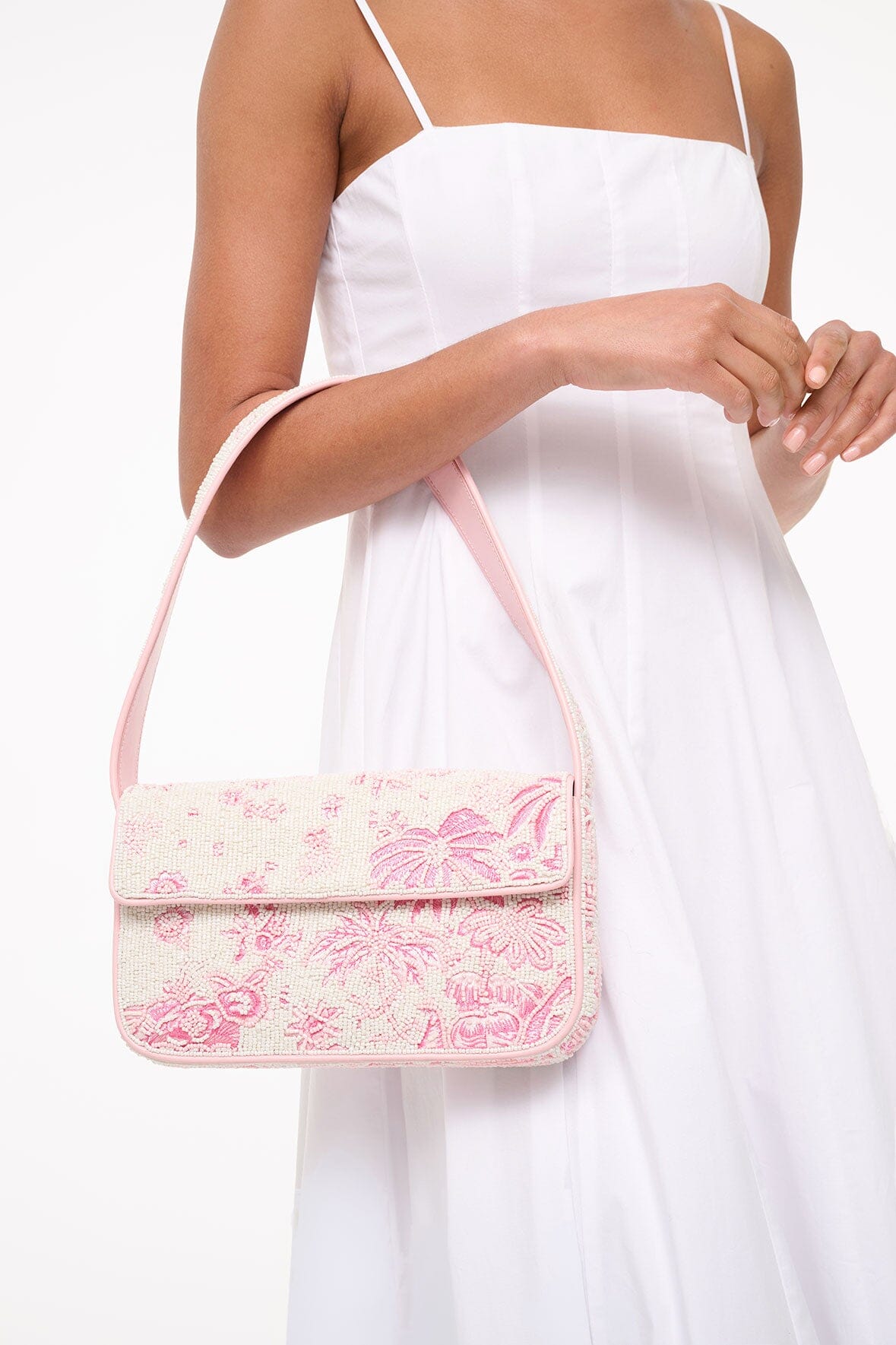 STAUD | Tommy Bag Ivory Cherry Blossom Toile