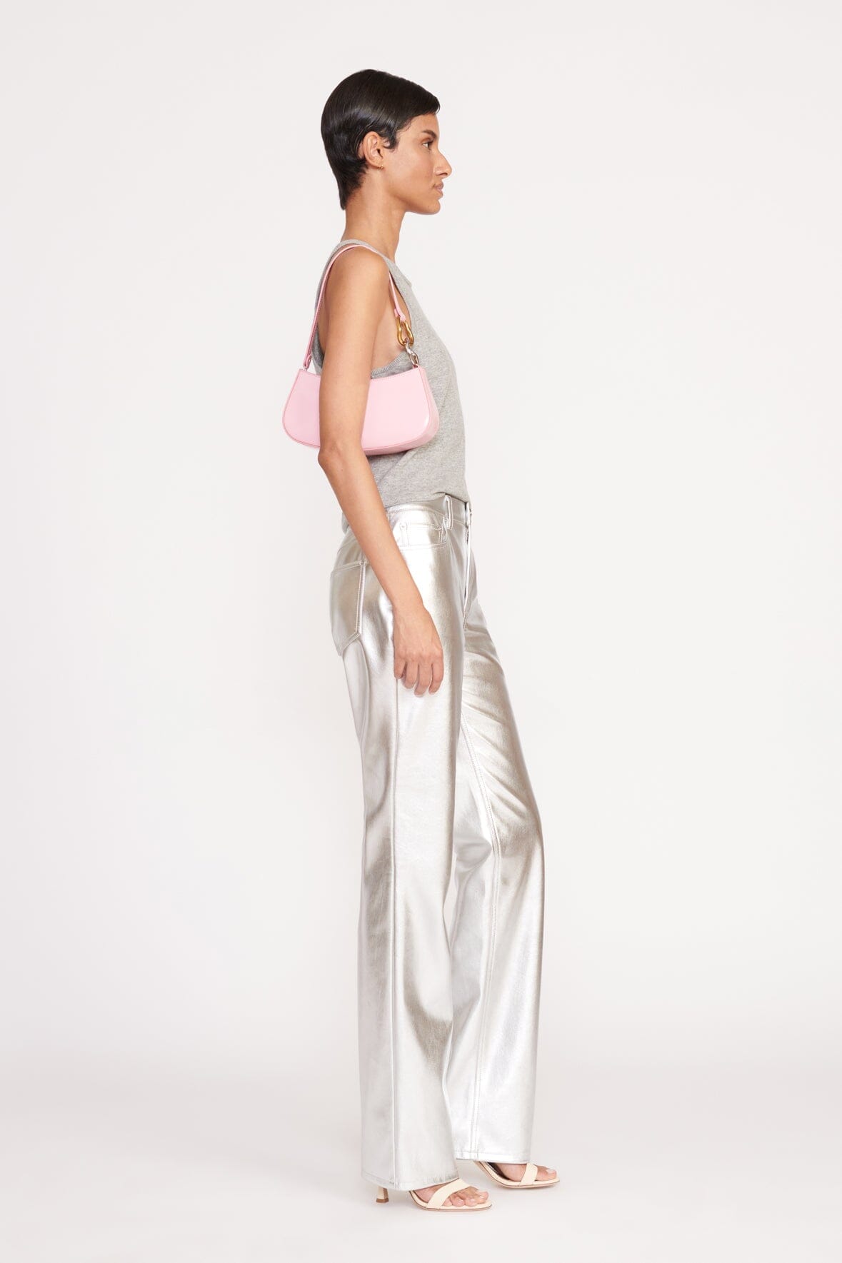 STAUD | Ollie Bag Cherry Blossom Pink Leather Shoulder Bag - Staud