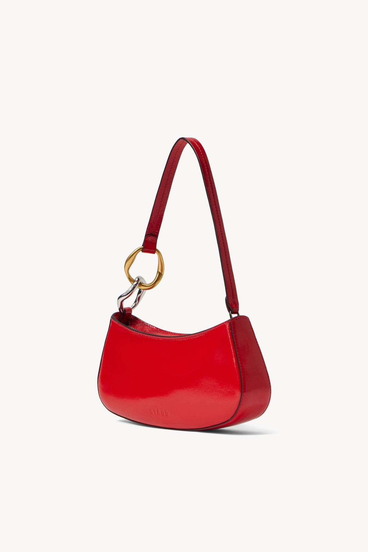 STAUD | Ollie Bag Cherry Red Leather Mini Shoulder Bag - Staud